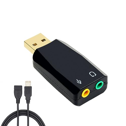 Kinetxiaxia Adattatore audio stereo USB da 3,5 mm, cavo USB a AUX, periferiche per computer, chip integrato per Windows, Mac, Linux, PC, laptop, desktop, PS4, PS5, cuffie nere