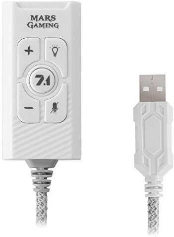 MARSGAMING MSC2W Bianco, Scheda audio esterna USB 7.1, PS5/PS4/PC/MAC/SWITCH