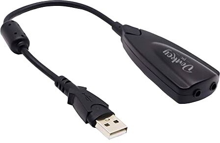 Donkey pc – Scheda audio USB 7.1 Adattatore USB a Jack 3.5 mm. Scheda audio esterna con cavo e adattatore per cuffie e microfono a USB per PC. Cavo da 15 cm.