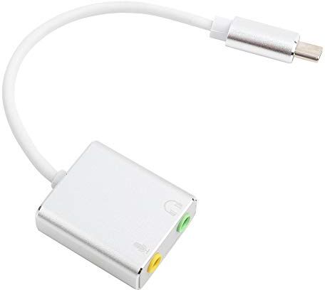 Cuifati Scheda Audio Esterna USB C, Adattatore Audio Stereo Tipo C 7.1 CH in Lega di Alluminio con Jack da 3,5 Mm per Cuffie e Microfono per PC Portatile