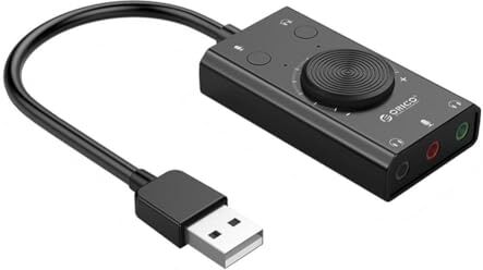 ZEZEFUFU 2-in-1 Scheda Audio USB Esterna Microfono Stereo Altoparlante Auricolare Audio 3.5MM Jack Cavo Adattatore Regolazione del Volume