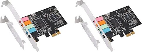 Lodokdre 2X PCIe Scheda Audio 5.1, PCI Surround Card Audio Stereo 3D con Alta Prestazioni Suono PC Scheda Audio CMI8738 Chip