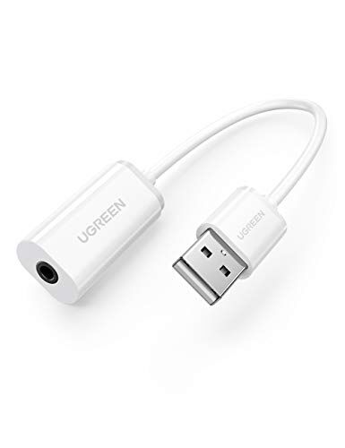 UGREEN Scheda Audio Esterna Adattatore USB a Audio Jack da 3,5mm per Cuffie Microfono Casse Compatibile con Windows, Mac OS, Linux, PS5, Plug and Play, 15CM