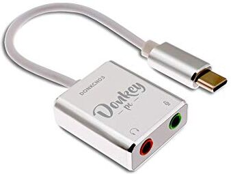 Donkey pc – Scheda audio esterna con clabe USB C a jack 3,5 mm per uscita cuffie e ingresso Micro. Adattatore audio USB C 5.1