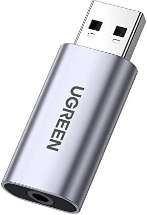 UGREEN Scheda Audio Esterna USB in Alluminio Adattatore USB a Audio Jack da 3,5mm per Cuffie Microfono Casse Compatibile con MacBook PC Laptop Surface Pro PS5 Raspberry Pi Plug e Play