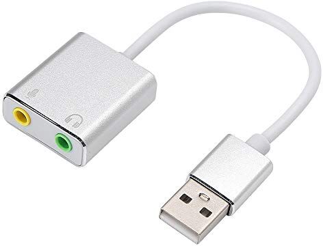 Cuifati Adattatore per Scheda Audio USB, Adattatore Audio Esterno 3D Virtuale a 7.1 Canali con Spina da 3,5 Mm, per Telefoni Cellulari, Tablet, Notebook, Desktop e Altri Dispositivi