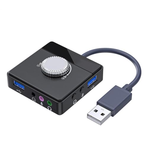 PAMENET USB Scheda Audio Esterna 3.5mm Jack Volume Regolabile Tablet Computer Microfono Telefono Stereo Esterno Audio Adattatore Computer Ricambi