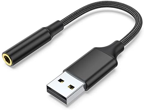 Olakin Adattatore Audio da USB a Jack da 3,5 MM [HiFi/4 Poli TRRS], Scheda Audio Stereo Esterna con Chip Integrato, Compatibile con Cuffie, PS4, PC, Laptop, Desktop