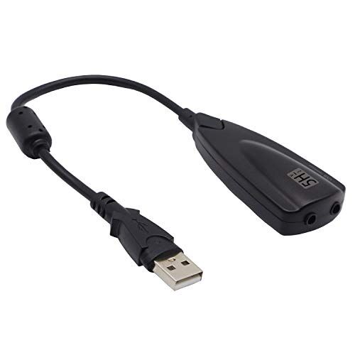 GELRHONR Schede audio esterne USB 7.1Surround Card 12 canali audio adattatore USB 2.0 5hv2 canale convertitore a 3,5 mm cuffie microfono Jack per Window98SE/ME/2000/XP/Vista/Win7/Linux/Vista(nero)