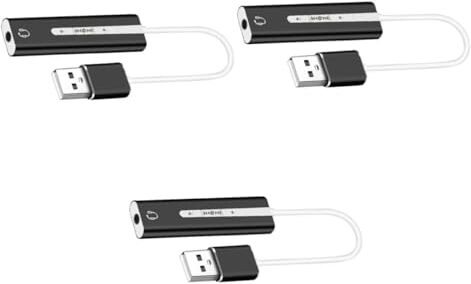 UKCOCO 3 Pezzi Adattatore Audio Stereo Esterno Scheda Audio USB 71 Adattatore Per Cuffie Scheda Audio Portatile Adattatore Scheda Audio USB Adattatore Audio USB Esterno Scheda Audio USB