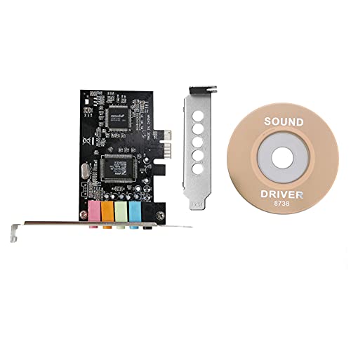 Plumflex Scheda audio PCIe 5.1, scheda audio PCI Surround 3D per PC con elevate prestazioni audio dirette e staffa bassa