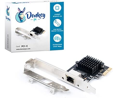 Donkey pc Scheda di rete Gigabit PCIe fino a 2,5 Gbps.10/100/1000 Mbps/2,5 Gbps Scheda di rete PCIE Ethernet Gigabit RJ45 per Windows/ME/98SE/2000/XP/Vista/7/8