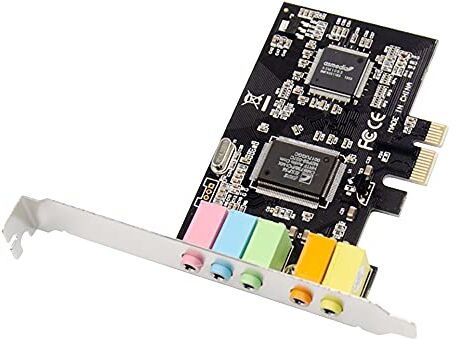 Senmubery PCIe Scheda Audio PCI-E X1 CMI8738 Chip 32/64 Bit Scheda Audio Stereo 5.1 Canali Desktop Scheda Audio Integrata per PC