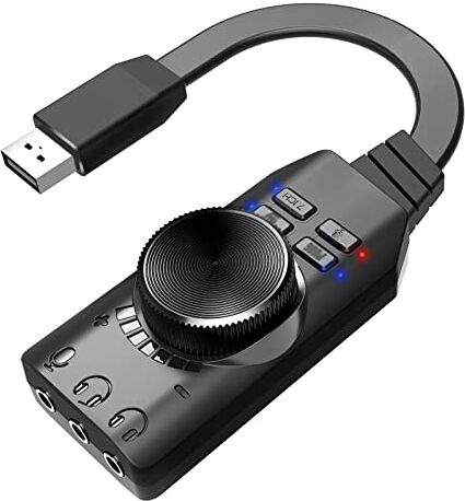 Lechnical GS3 USB 2.0 Scheda audio esterna Adattatore per scheda audio virtuale a 7.1 canali Plug and Play con cuffie Jack per microfono Controllo volume Mute Mic Giochi Effetti sonori Versione di