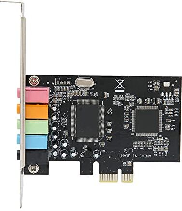 wendeekun Scheda Audio PCIe, Scheda Audio 3D Stereo PCI-e, Scheda Audio 6 Canali Hardware di Conversione Segnale Audio Stereo Desktop con CD Driver