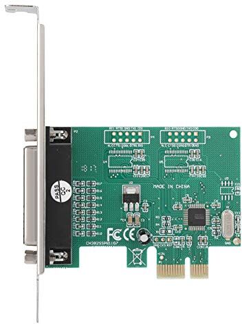 Goshyda Adattatore PCI parallelo, PC- Express1.0a Porta parallela standard DB25 LPT Convertitore da stampante a PCI-E per Windows 98SE / ME / 2000 / XP/Vista/Win 7 / Win 8 / Win 10