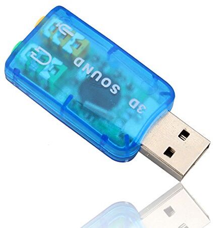 Hakeeta Adattatore Scheda Audio Audio USB 2.0 con Jack per Altoparlante/Cuffia/Microfono, Supporto Post-Tono 3D e Traccia Audio virtuale a 5.1 canali, Adatto per Windows 2000/XP.