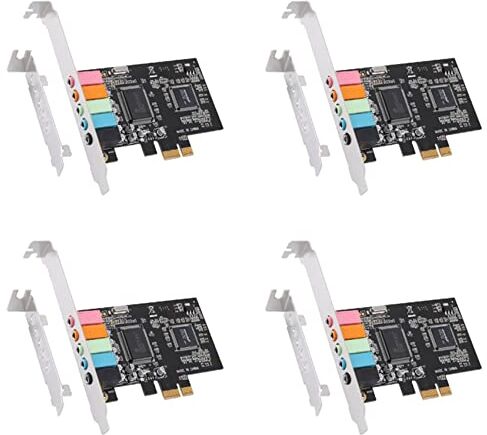 Fegtrty Scheda audio PCIe 5.1, scheda PCI Express Surround 3D audio stereo con prestazioni audio PC ad alte prestazioni chip CMI8738