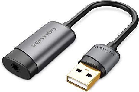 VENTION Scheda Audio USB, Scheda Audio Esterna Stereo Adattatore Jack USB a 3,5mm Jack per Cuffie/Microfono, Adattatore Audio Compatibile con Windows, Mac OS, Linux, PS5, PS4, PC, Collega e Usa (1)