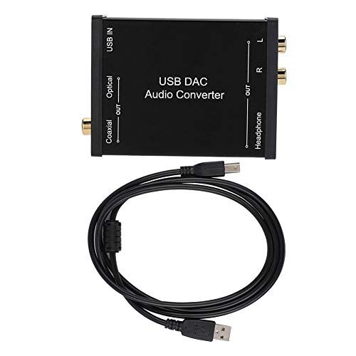 Heayzoki Convertitore DAC USB, convertitore DAC Digitale/analogico GV-023 Scheda USB, Supporto Uscita coassiale/Ottica/Stereo, Plug And Play