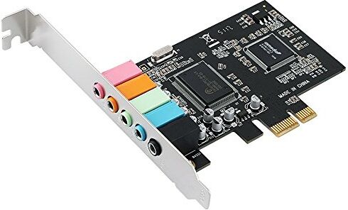 Liseng Scheda Audio PCIe Sound Card 5.1, PCI Express Surround per PC con Prestazioni High Direct Sound e Staffa a Basso Profilo