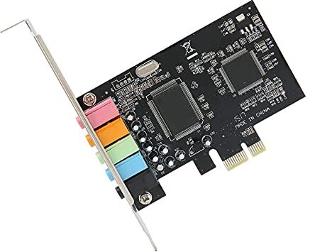 Oumij1 Scheda Audio Hardware di Conversione del Segnale Audio Desktop Stereo a 6 Canali con CD Driver Supporta Sistemi PC con Slot PCI Express per Home Theater, Giochi 3D