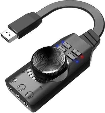 WANSUPYIN Scheda audio stereo USB Adattatore audio esterno Scheda audio 7.1 Convertitore di canali a jack microfono per cuffie da 3,5 mm