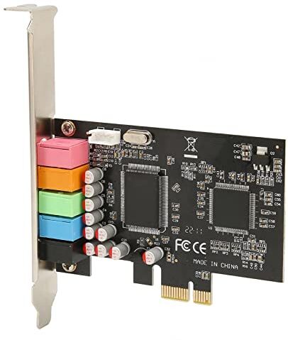 Annadue Scheda Audio PCIe 5.1, Scheda Audio Interna Audio Stereo a 6 Canali, Chip CMI8738 Scheda Audio PCI-e a 24 Bit 48 KHz Adattatore PCI Express per Home Theater, Giochi 3D, Karaoke, Ecc