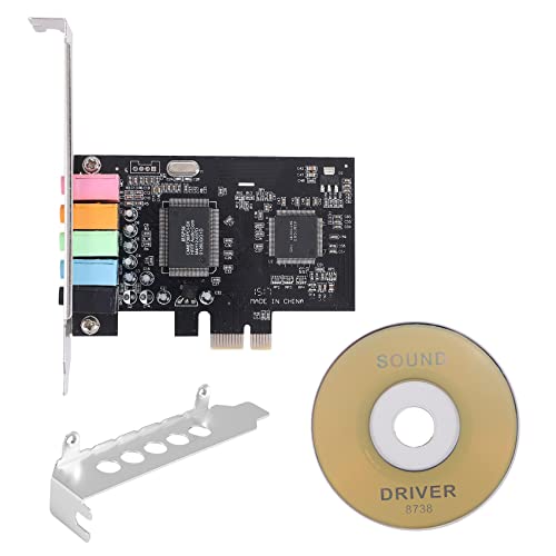 Sujhyrty Scheda audio PCIe 5.1, scheda PCI Surround 3D audio stereo con chip CMI8738 della scheda audio del PC di prestazione del suono ad alta prestazione