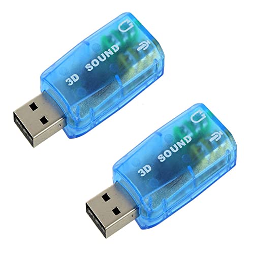 PURPLLE 2X USB A 3,5 mm Microfono Auricolare Jack Stereo Scheda Audio 3D Adattatore Audio Pc