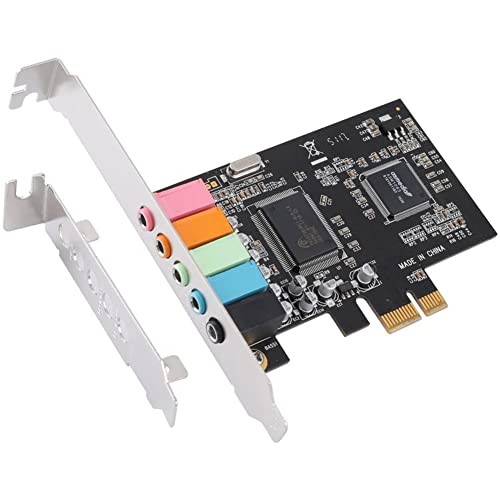 BHUJIA Scheda Audio PCIe 5.1, Scheda Audio Surround PCI Express 3D Audio Stereo con Chip Audio per PC Ad Alte Prestazioni Audio CMI8738