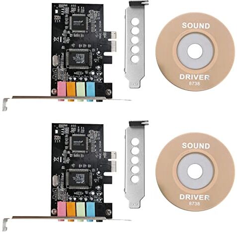 Keavenoy 2X Scheda Audio PCIe Sound Card 5.1, PCI Surround per PC con Prestazioni High Direct Sound E Staffa A Basso Profilo