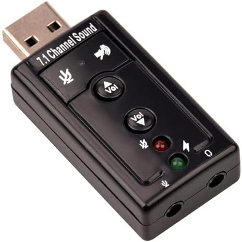 Xingdianfu USB 2.0 Virtual 7.1 Channel Adattatore audio stereo Scheda audio esterna,con porte audio e microfono da 3,5 mm, amplificatore interno e controlli del volume