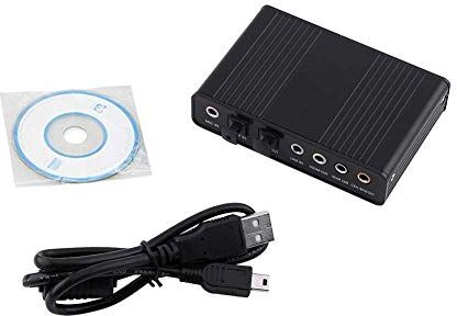 Hakeeta Scheda 6 canali Scheda USB esterna, 48/44 KHz USB 2.0 digitale ottico SPDIF per PC o laptop compatibile Compatibile con Win98 / XP / 2000 / Vista / Win7 / MAC OS9.1 Plug and