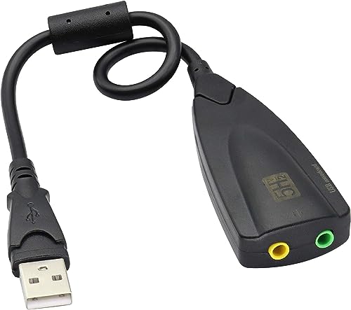 zdyCGTime Adattatore audio stereo esterno USB,Adattatore per scheda audio maschio USB 2.0 con jack per microfono per cuffie da 3,5 mm,Compatibile con Mac, Windows, laptop, desktop. (Nero)