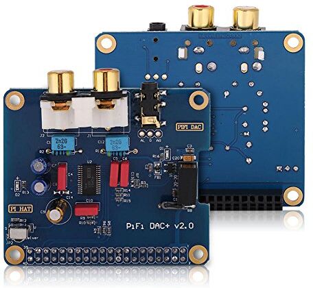 Kafuty Scheda audio HIFI per Raspberry PI, amplificatore DAC HIFI doppio morsetto RCV placcato in oro, presa jack da 3,5 mm Scheda audio digitale per Raspberry PI modello 3 B +/2B/3B, blu