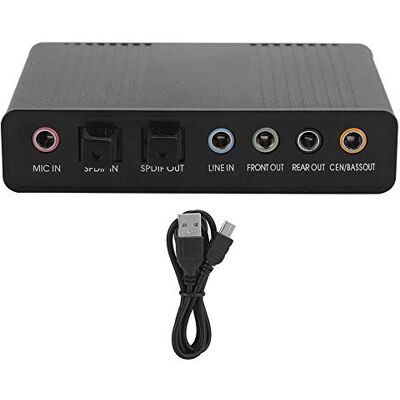 Cuifati Scheda Audio USB 5.1 con SPDIF, Adattatore per Scheda Audio USB Esterna per PC Laptop Audio, Supporto per Frequenza di Campionamento 48/44 KHz, Adattatore Audio Nero per la Registrazione Cuifati Scheda Audio USB 5.1 con SPDIF, Adattatore per Scheda Audio USB Esterna per PC Laptop Audio, Supporto per Frequenza di Campionamento 48/44 KHz, Adattatore Audio Nero per la Registrazione
