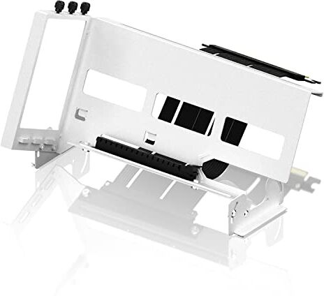 EZDIY-FAB PCIe 4.0 Supporto per scheda grafica con regolazione multiangolo, kit di supporto per scheda video VGA con PCIe 4.0 X16 Gen4 17 cm, cavo riser bianco