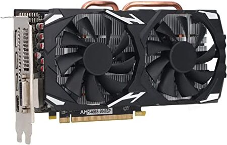 Bewinner Scheda Grafica RX580 8GB, GDDR5 256bit Scheda Grafica per Computer con Doppia Ventola 1284MHz 7000MHz Scheda Grafica Discreta per Giochi per Computer Desktop con HDMI, DP X 3, DVI