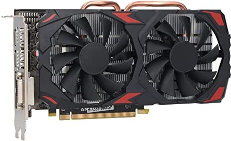 Bewinner Scheda Grafica RX580 da 8 GB, Scheda Grafica Video per PC GDDR5 a 256 Bit, HDMI, DVI, 3xDP, Scheda Grafica da Gioco PCI Express 3.0 da 1750 MHz, Doppia Ventola per Computer Desktop