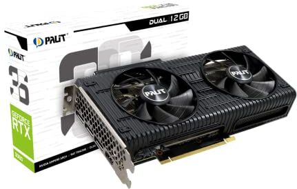 Palit GeForce RTX 3050 Dual Graphics Card, 8 GB, GDDR6, LHR, 3584 Core, 1320 MHz GPU, 1777 MHz Boost, Ampere Architettura, 3 x DisplayPort, HDMI, Doppia ventola, NE63050019P1-190AD