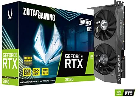 Zotac Gaming Geforce Rtx 3050 Twin Edge Oc 8Gb Gddr6 3Xdp 1Xhdmi, ‎Nero, ‎22.4 x 11.6 x 3.9 cm; 600 grammi