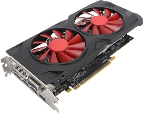 Bewinner Scheda Grafica RX580, Scheda Grafica GPU per Computer da 8 GB GDDR5 a 256 Bit, Uscita HDMI 3DP, PCI Express 3.0 con Doppia Ventola, Scheda Video PC per Ufficio e Giochi