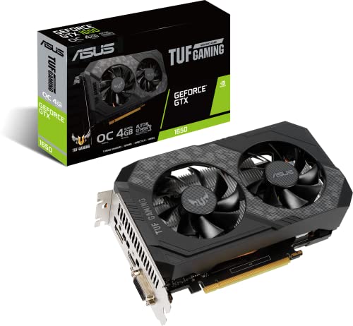 Asus TUF Gaming NVIDIA GeForce GTX 1650 V2 OC Edition Scheda Video Gaming GDDR6 4GB, PCIe 3.0, HDMI, DisplayPort, Design Compatto, GPU Tweak III, Nero