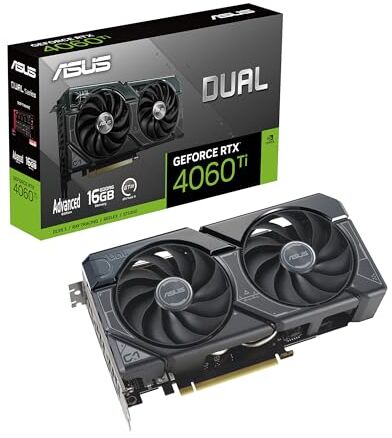 Asus DUAL NVIDIA GeForce RTX 4060 TI Advanced Edition Scheda Grafica 16 GB, GDDR6 128-bit, OpenGL 4.6, 18 Gbps PCIE 4.0, 650W, HDMI, 3 DisplayPort, GPU Tweak III, DUAL-RTX4060TI-A16G