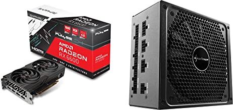 Sapphire Scheda video da gaming PULSE AMD Radeon RX 6600 da 8GB, GDDR6, HDMI/Triplo DP & Sharkoon SilentStorm Cool Zero 650W, certificato 80 Plus Gold, completamente modulare