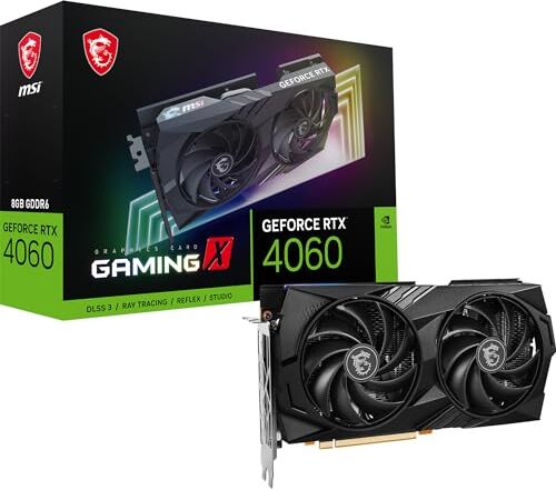 MSI GeForce RTX 4060 GAMING X 8G Scheda Grafica RTX 4060 GPU, 8GB GDDR6 (17Gbps/128-bit), PCIe 4.0 TWIN FROZR 9 (2 x TORX Fan 5.0), RGB HDMI 2.1, DisplayPort 1.4a