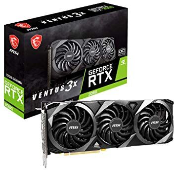 MSI , Tripla ventola GeForce RTX 3060 da gaming, 12 GB, 15 Gbps GDRR6, 192 bit, HDMI/DP PCIe 4 Torx, scheda grafica Ampere OC (RTX 3060 Ventus 3X, 12G OC)