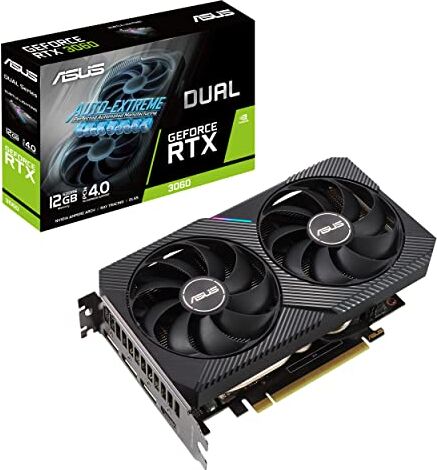 Asus Dual NVIDIA GeForce RTX 3060 V2 OC Edition Scheda Grafica, 12GB GDDR6 192-bit 15 Gbps PCIE 4.0, GPU NVIDIA Ampere, DUAL-RTX3060-O12G-V2