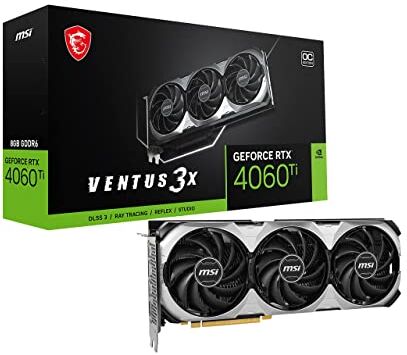 MSI GeForce RTX™ 4060 Ti VENTUS 3X 8G OC, Scheda Video Gaming Memoria 8GB GDDR6 ( 18Gbps/128-bit), PCI Express® Gen 4 x 16, DisplayPort x 3 (v1.4a), Torx Fan 4.0, HDMI 2.1a, Zero Frozr